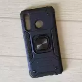 Противоударный чехол Strong Armour Case с кольцом для Huawei P30 Lite / Honor 20s (Синий)