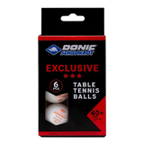 Мячики для н/тенниса DONIC EXCLUSIVE 3* 40+, 6 штук, белый фото №0