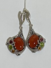 Саламандра (серьги из серебра)