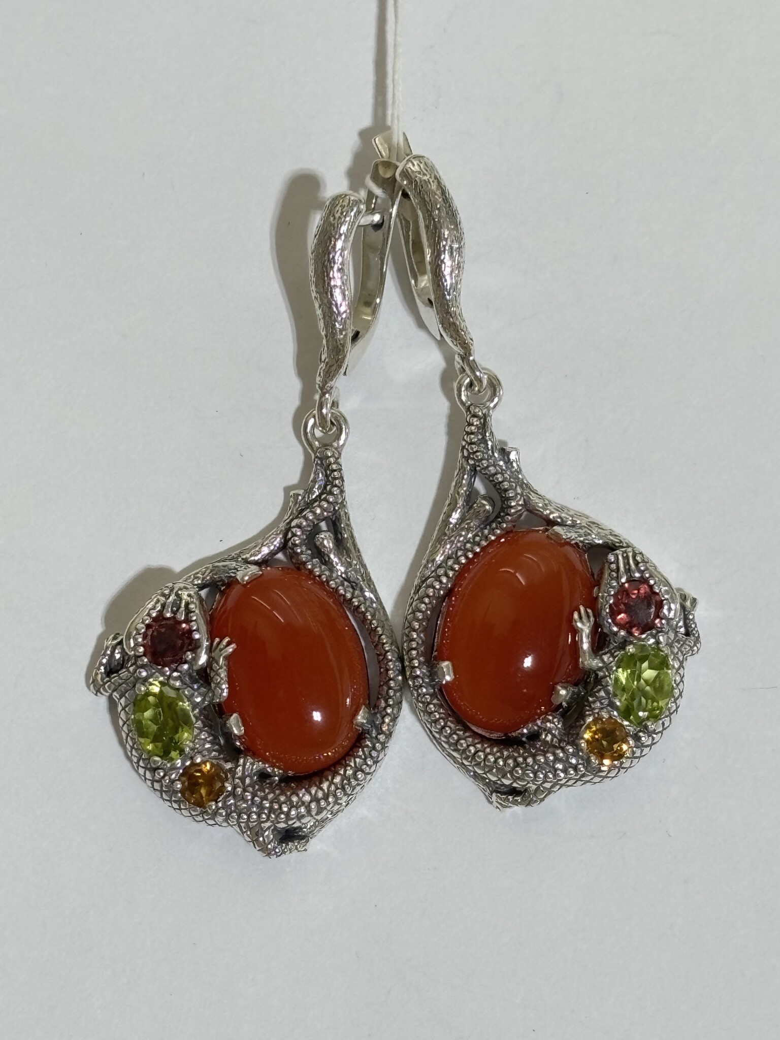 Саламандра (серьги из серебра)