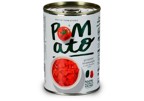 Помидоры резаные в собственном соку Pomato, 400г