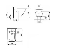 8307010003021 БИДЕ ПОДВЕСНОЕ LAUFEN PALACE