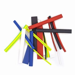 00-1-811 Трубки термоусаживаемые ТТУ, набор 2/1, 4/2, 6/3, 8/4 Ж,З,С,К,Ч,Б, 20х8 см (Very)