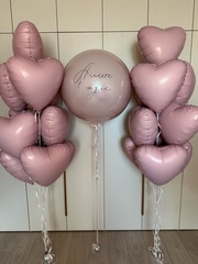 Воздушные шары сердечки пыльная Роза