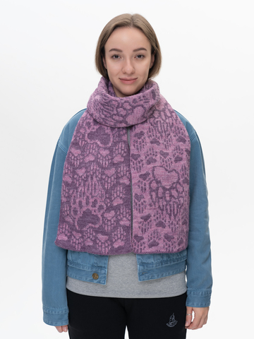 Шарф «Медвежий След» сиреневого цвета (Без бахромы)