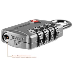 ЗУБР кодовый, TSA, 4 диска, багажный замок, Профессионал (37114)