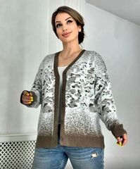 Кофта женская Альпака, размер 50-58, цвет коричневый