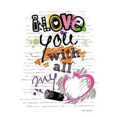 
          Записная книжка А5, Апплика, 7БЦ, ламинированный картон, глянцевая ламинация, тонированный картон, клетка, 80 л, "С любовью"