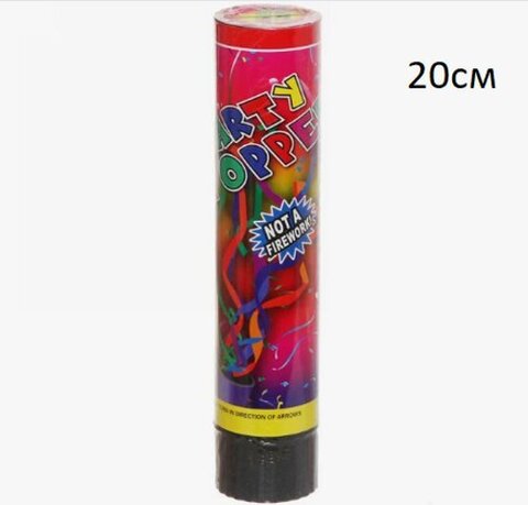 Хлопушка пневматическая 20см,  24шт в упак, цена за уп.