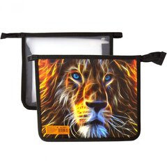 
          Папка 1 отделение, А5 240х195х50мм, Alingar, пластик, молния сверху, "Lion"