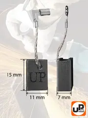 Щетка графитовая UNITED PARTS для MAKITA СВ-260, CB-264 (аналог 191D85-2/1910M3-7) 7х11х15 мм АВТОСТОП (90-1412)