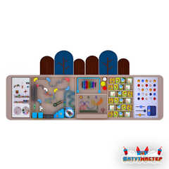 Детская интерактивная стена «Экоигра», с пневмолабиринтом и мозайкой