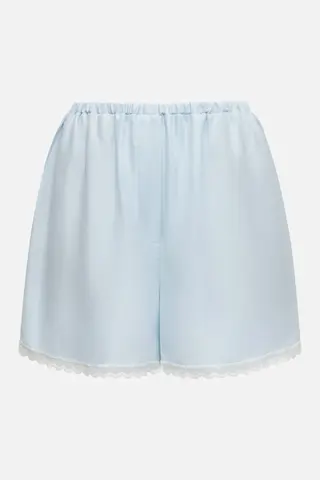 Шорты из купры с кружевной окантовкой
