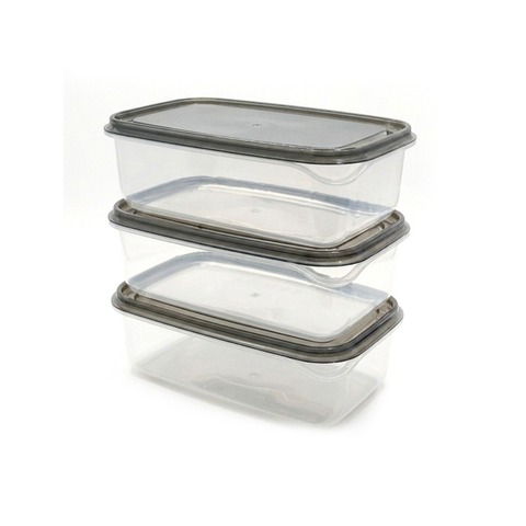 Набор контейнеров 18х12х6 с крышкой для сыпучих продуктов 3 шт, полипропилен