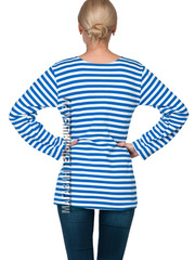 Купить НАЧЕС Тельняшка утепленная ВДВ (голубая полоса) ГОСТ МИНОБОРОНЫ 100% хлопок в Магазине тельняшек