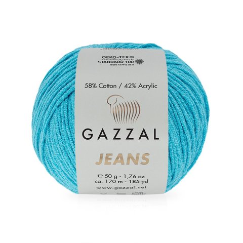 Пряжа Gazzal Jeans 1132 бирюза