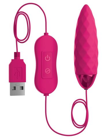Розовая, рельефная, работающая от USB вибропуля Fun - Pipedream OMG! PD1791-00