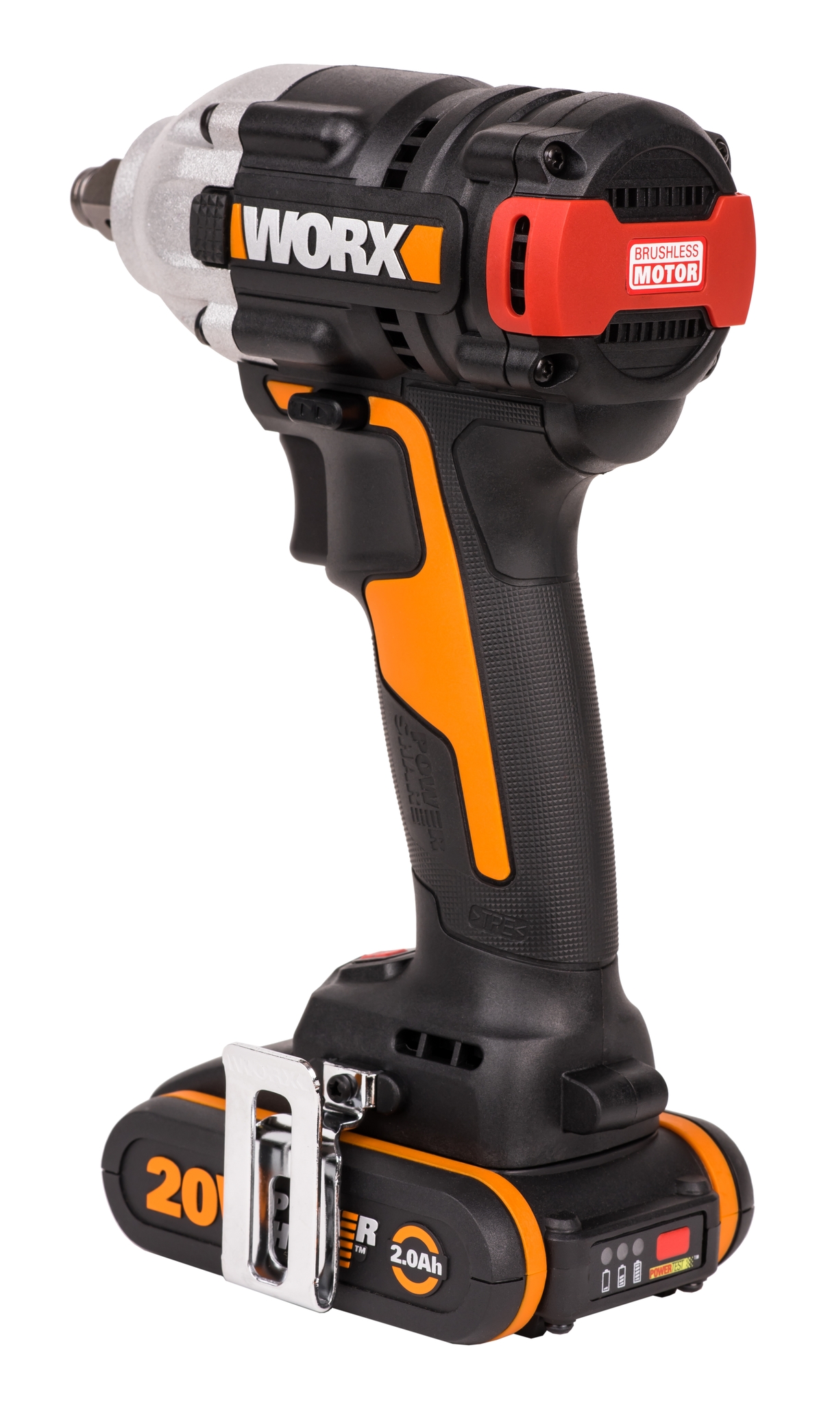 Гайковерт аккумуляторный WORX WX272, 20В, бесщеточный, 2Ач x2, кейс