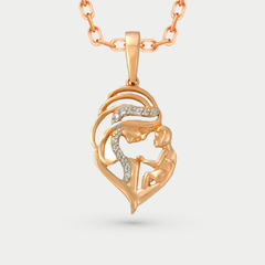 Подвеска из красного золота 585 пробы с фианитами для женщин (арт. П-820)