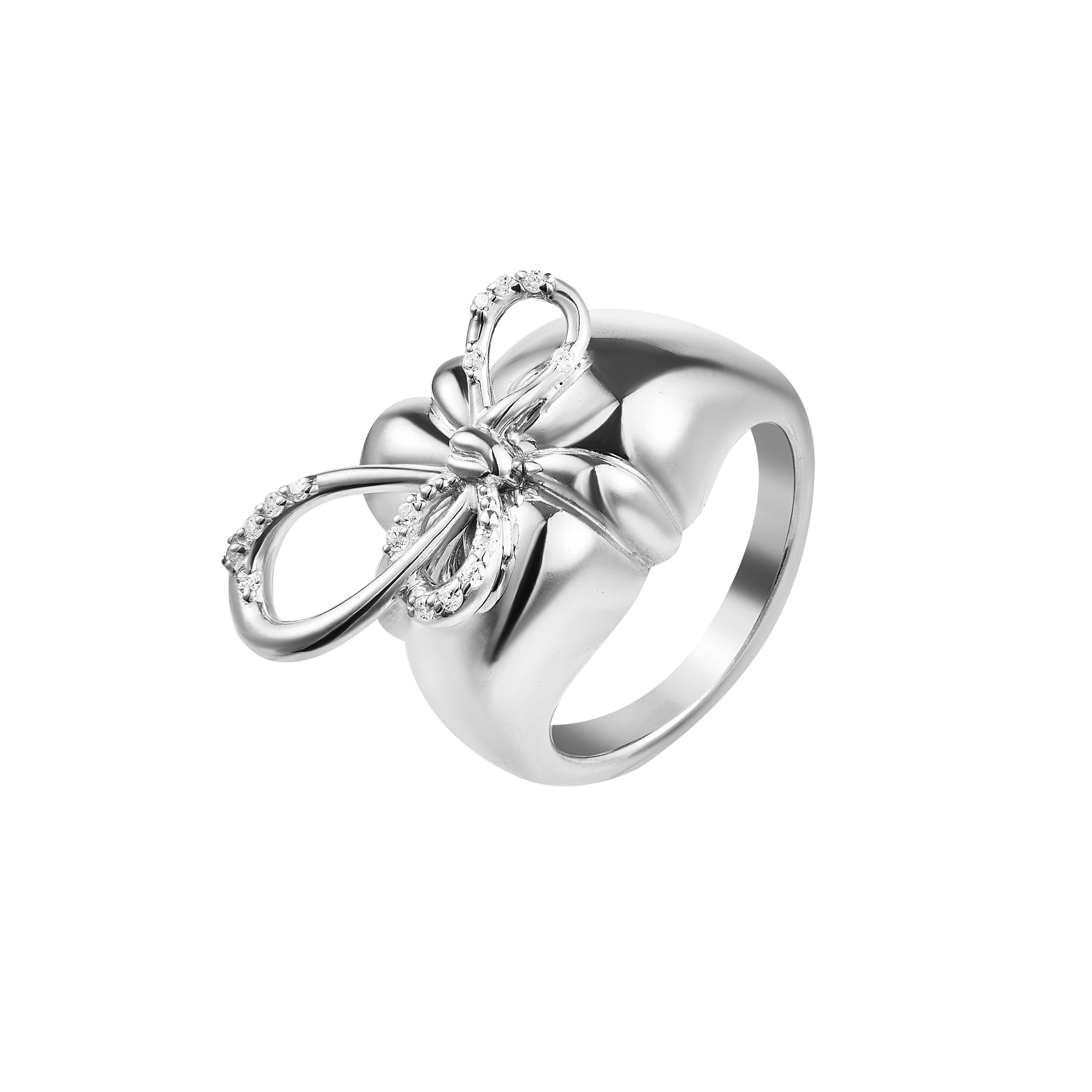 Bow silver ring best sale