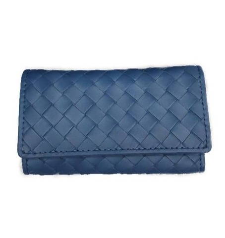 Ключница Bottega Veneta Intrecciato синий