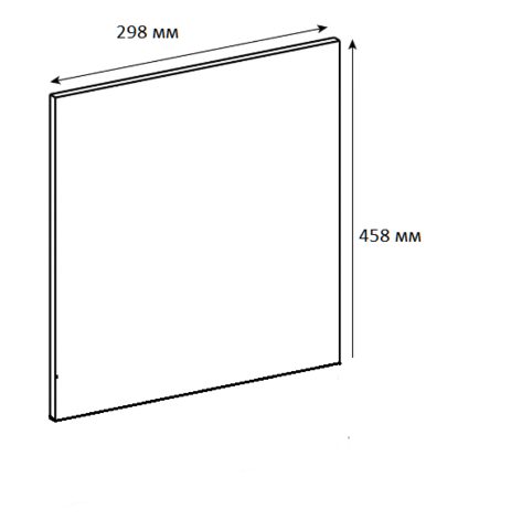Фасад торцевой для верхнего высокого горизонтального шкафа.