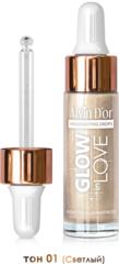 Alvin D`or HL-03 Жидкий хайлайтер GLOW in LOVE drop  тон 01 светлый  15мл