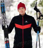 Утеплённый лыжный костюм Nordski Base Black-Red с высокой спинкой мужской