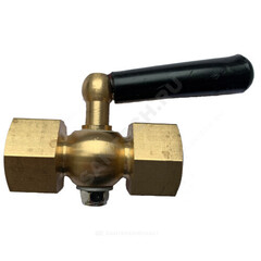 Кран для манометра 3-ходовой латунь Ду 15 Ру25 ВР G1/2" с рукояткой без фланца ЭКОМЕРА КТХ-GF-GF