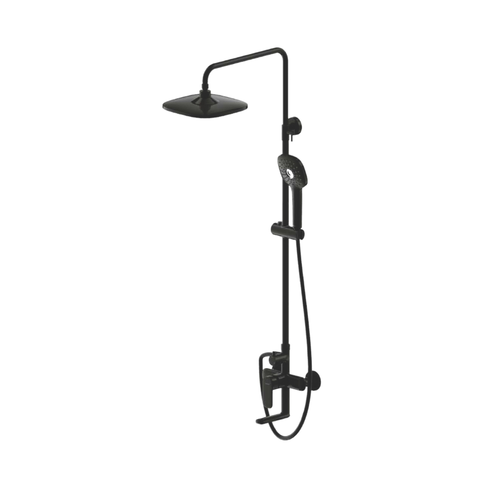 Душевая колонна Bravat Aori настенная с одной ручкой (с изливом), черный (F6421454BW-A-ENG)