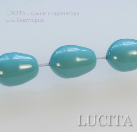 5821 Хрустальный жемчуг Сваровски Crystal Turquoise грушевидный 11х8 мм