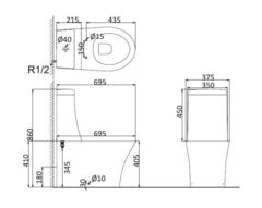 PA1002 УНИТАЗ-КОМПАКТ HDC357P Creo нано белый с сиденьем