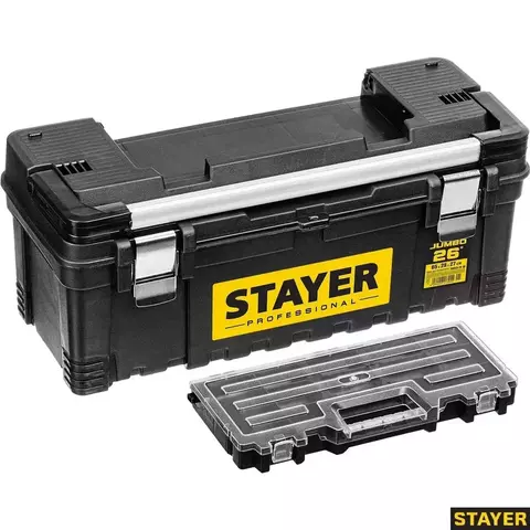 STAYER JUMBO-26, 656 x 285 x 270 мм, (26?), Пластиковый ящик для инструментов, Professional (38003-26)