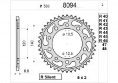 Звезда ведомая Ognibene 8094-R43 (JTR1800.43 / JTR1797.43)