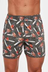 Свободные боксеры CORNETTE 001/011-12 CLASSIC_Серый + оранжевый