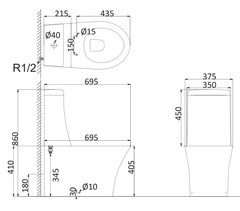 AR1002R УНИТАЗ-КОМПАКТ HDC620P Унитаз Creo Archi безободковый нано белый	с сиденьем