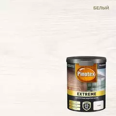 Пропитка декоративная для защиты древесины Pinotex Extreme белая полуматовая 0,9 л