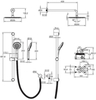 Cersanit MODUO 64087 Душевая система встраиваемая (смеситель стандартный) 6 режимов шланг 150 металл