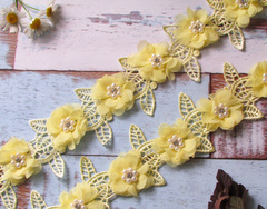 Кружево плетёное, ш. 6-6,5 см, жёлтый