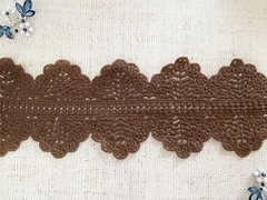 Кружево матовое плетеное, ш. 9,1 см, коричневый