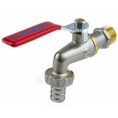 Кран шаровой водоразборный латунь со штуцером 1019 Euro Ду 20 Ру16 НР/штуц G3/4" рычаг Aquasfera 1019-02