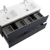 Cezares DUET-N-1200-4C-SO-2-GR-P DUET-N База под раковину подвесная с четырьмя выкатными ящиками для раковины с двумя чашами, Grafito, 1200x457x500, DUET-N-1200-4C-SO-2-GR-P