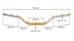 Алюминиевый руль PROTAPER Metal Mulisha сечение 28/22, жёлтый