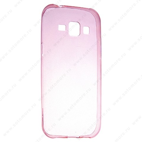 Накладка силиконовая ультра-тонкая для Samsung Galaxy J1 2015 прозрачно-красная