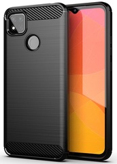 Чехол черного цвета на телефон Xiaomi Redmi 9c, серии Carbon от Caseport