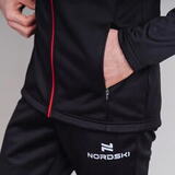 Утеплённый лыжный костюм Nordski Base Black-Red с высокой спинкой мужской