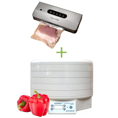 Дегидратор (сушилка) Ezidri Snackmaker FD500 Digital + Вакуумный упаковщик Sea-Maid GN 2098