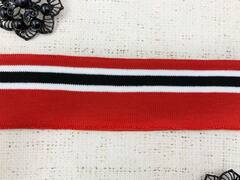 Подвязы трикотажные, ш. 6 см, L 120 см, красный с белым/чёрным