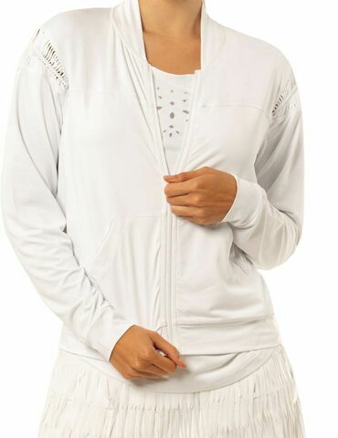 Женская теннисная куртка Lucky in Love Macram_ Core Bomber Jacket Women - white