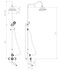 Смеситель Lemark Jasmine LM6662ORB для ванны и душа
